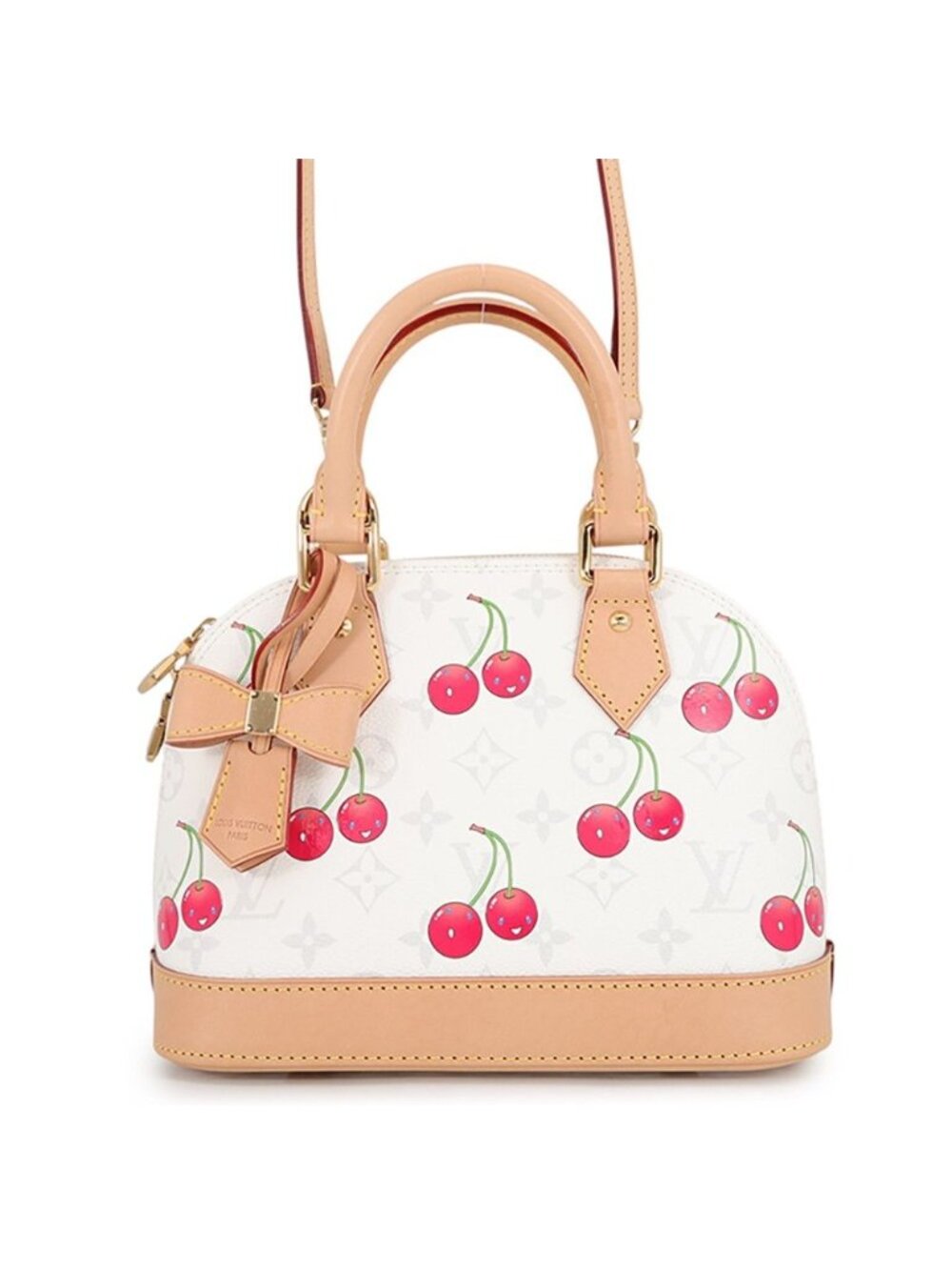 Louis Vuitton Monogram Cherry Alma BB LV x 2-Way Shoulder Bag White